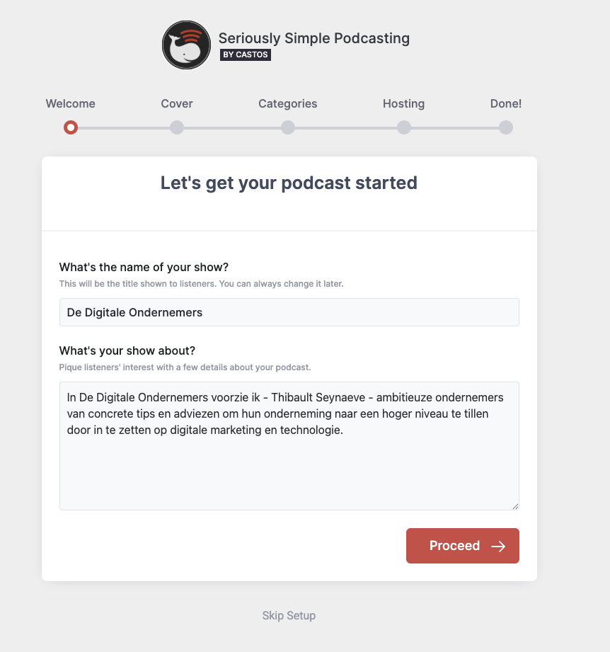 seriously simple podcasting installatie