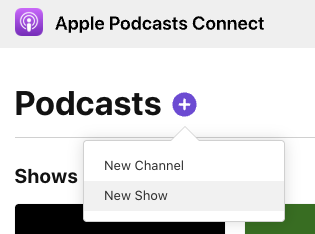 apple podcasts connect new show
