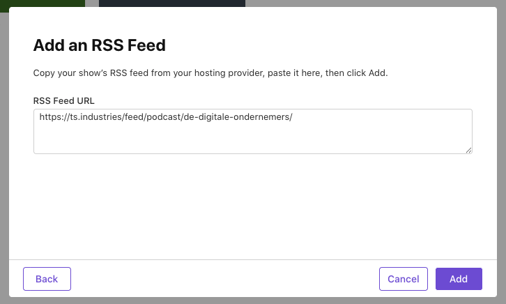 apple podcasts add an rss feed