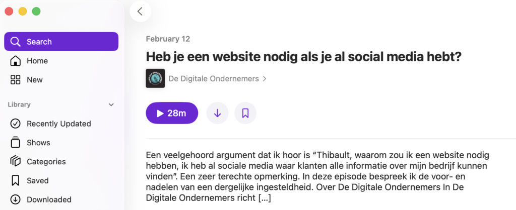 De Digitale Ondernemers podcast via Apple Podcasts