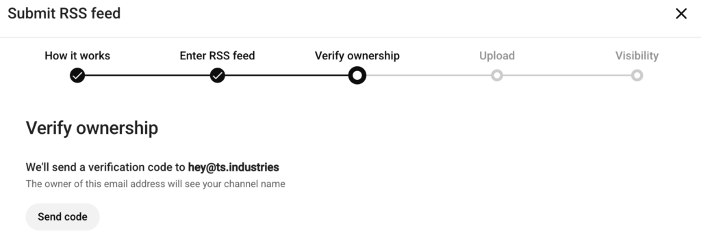 youtube podcasts email verificatie