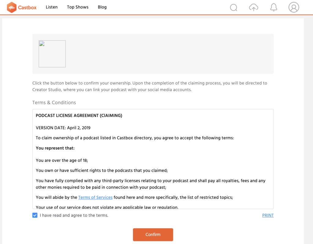 castbox podcast algemene voorwaarden