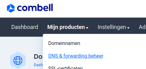combell dns en forwarding beheer