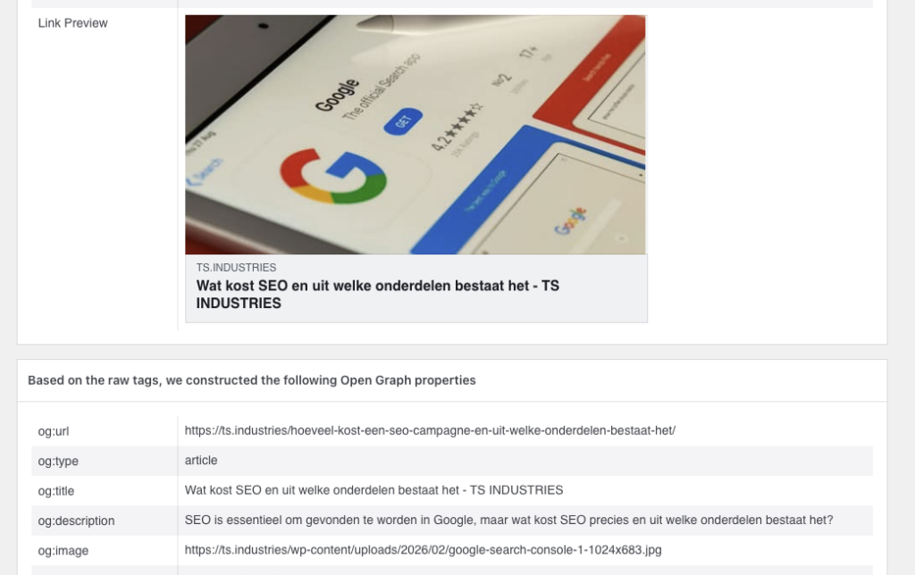 facebook sharing debugger