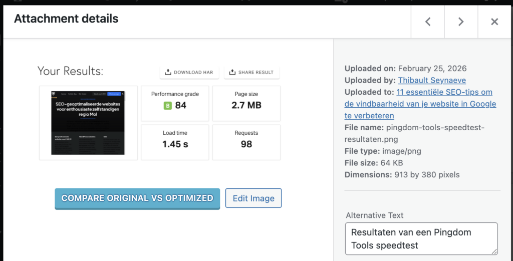 Toevoegen van een alt-tekst via de WordPress mediabibliotheek