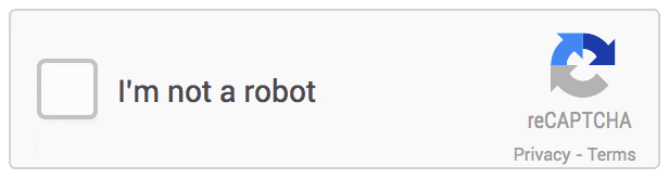 Voorbeeld van een Google reCaptcha "i am not a robot" veld dat aangevinkt wordt.