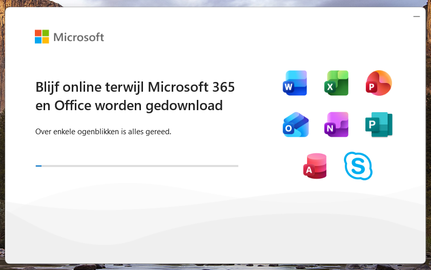 Microsoft 365 Office installatie wizard