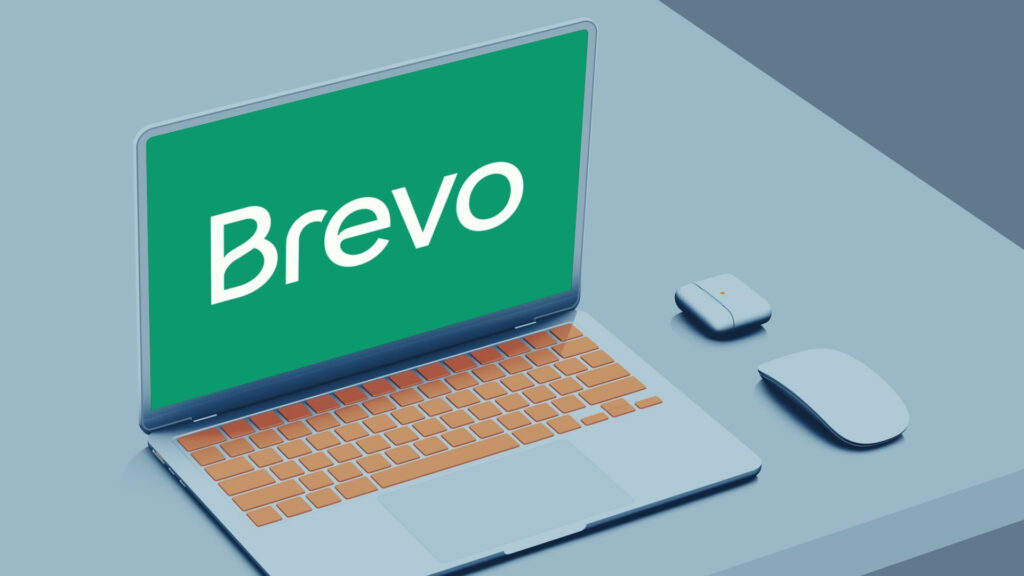 Brevo op laptop mockup